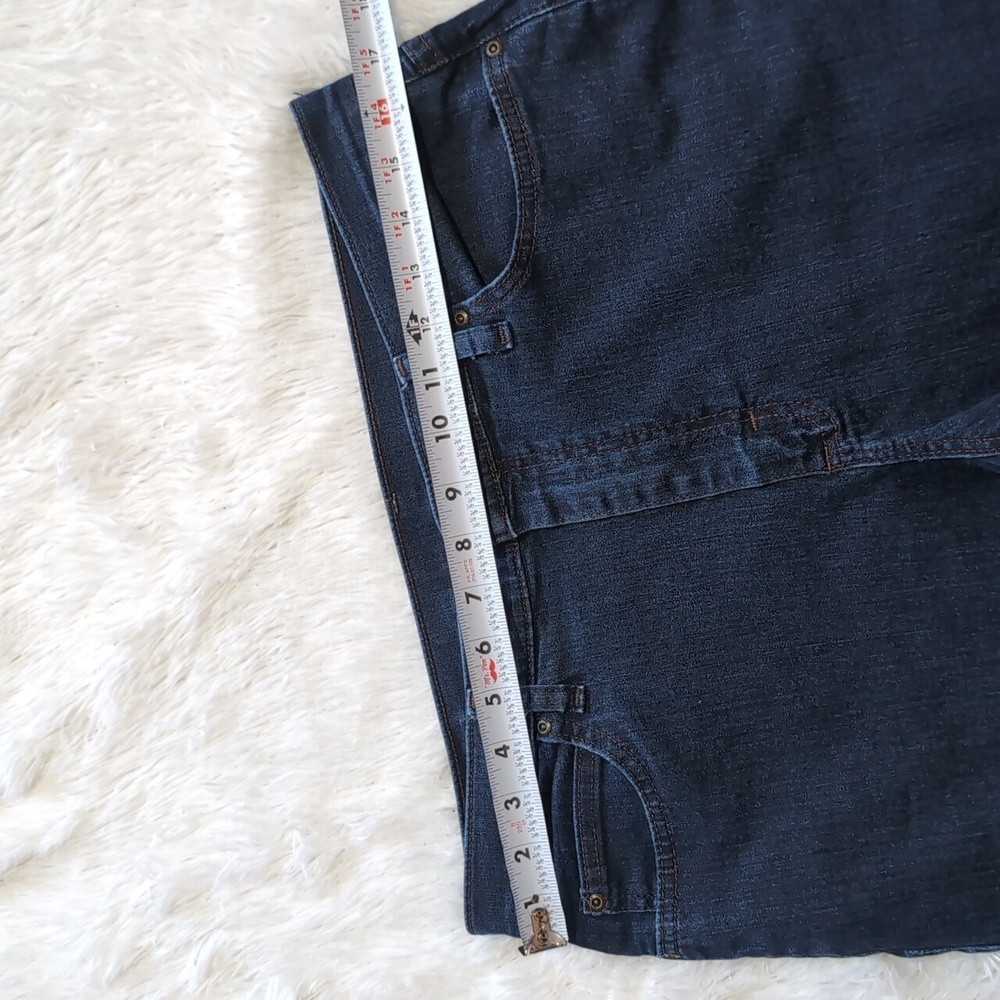 Lee Denim Dark Wash High Waisted Straight Leg Classic Retro Blue Jeans - Picture 9 of 12